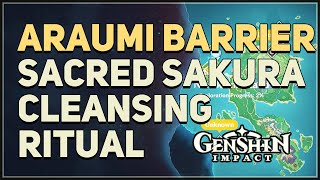 Araumi Barrier Sacred Sakura Cleansing Ritual Puzzle Genshin Impact [upl. by Pelmas]