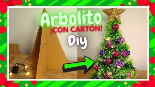 DIY Pinito Navideño con Cartón  como hacer un arbolito Navideño fácil  adornos Navideños [upl. by Gerk143]