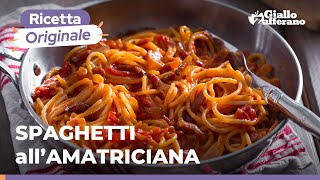 SPAGHETTI ALLAMATRICIANA  la RICETTA TRADIZIONALE🍅🥓🍝 [upl. by Ahsitil]