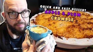 How to make Apple amp Plum CRUMBLE  Quick easy amp simple British dessert recipe [upl. by Alene]