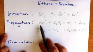 Free Radical Substitution Ethane and bromine [upl. by Aiyekal]