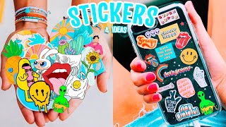 COMO HACER STICKERS EN CASA 4 IDEAS FACILES  Crea tu propia papeleria bonita  Tutoriales Belen [upl. by Poucher52]