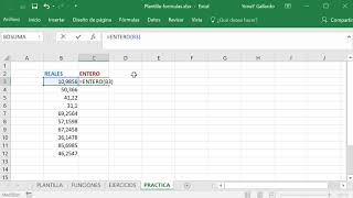 Función ENTERO en Excel [upl. by Hatnamas]