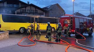 Lingenau Brand bei Landbus am Dorfplatz [upl. by Assilam]