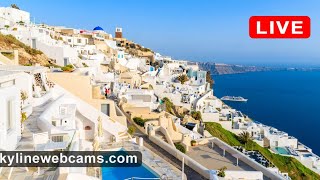 🔴 Recorded live footage webcam from Santorini  Greece [upl. by Drarig]