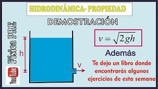 hidrodinamica Propiedad y ejercicio resuelto [upl. by Hitchcock]