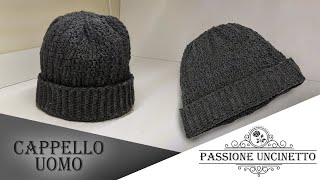 TUTORIAL Cappello Uomo allUncinetto [upl. by Nylsaj187]