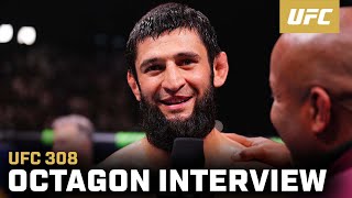 Khamzat Chimaev Octagon Interview  UFC 308 [upl. by Espy]