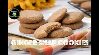 Ginger Snap Cookies  Soft and Chewy Eggless Recipe  The Seasoned Vegetarian [upl. by Anaela]