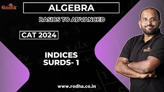 Indices Surds 1  CAT Preparation 2024  Algebra  Quantitative Aptitude [upl. by Jasper]