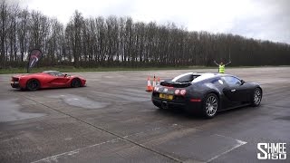 DRAG RACE LaFerrari vs Bugatti Veyron  Vmax Stealth [upl. by Petuu]