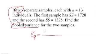 Pooled Variance for Two Samples [upl. by Fauman439]